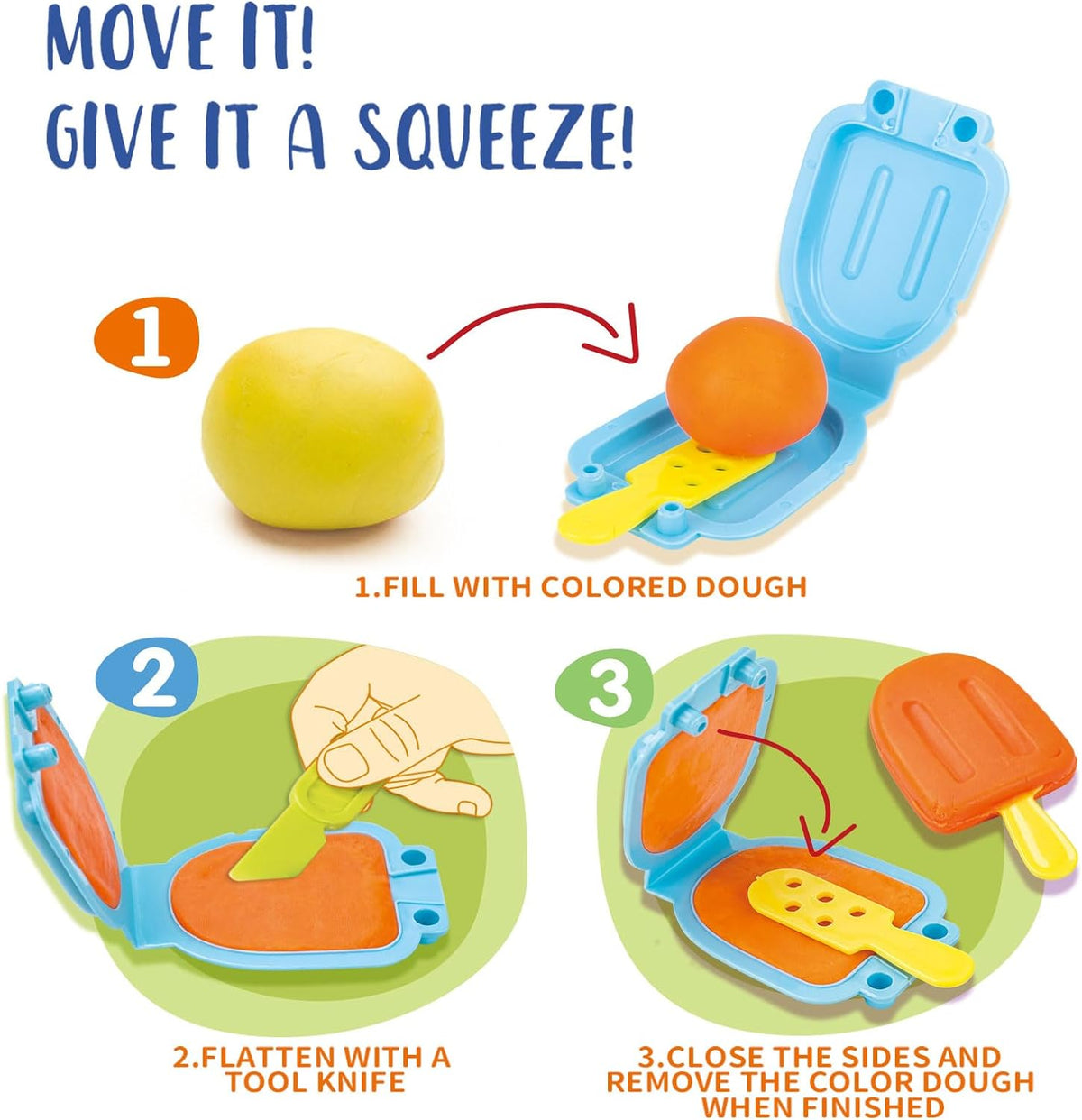 Ice Cream Colorful Dough Play Set With Molds