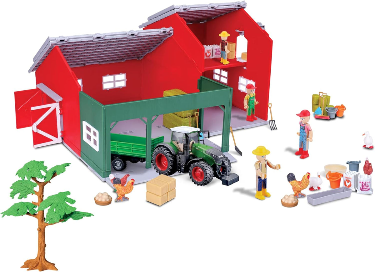 Bburago Farm Land Barn & Tractor Play Set