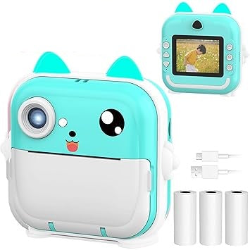 Kids Cute Bunny Shape Instant Print Camera - Blue