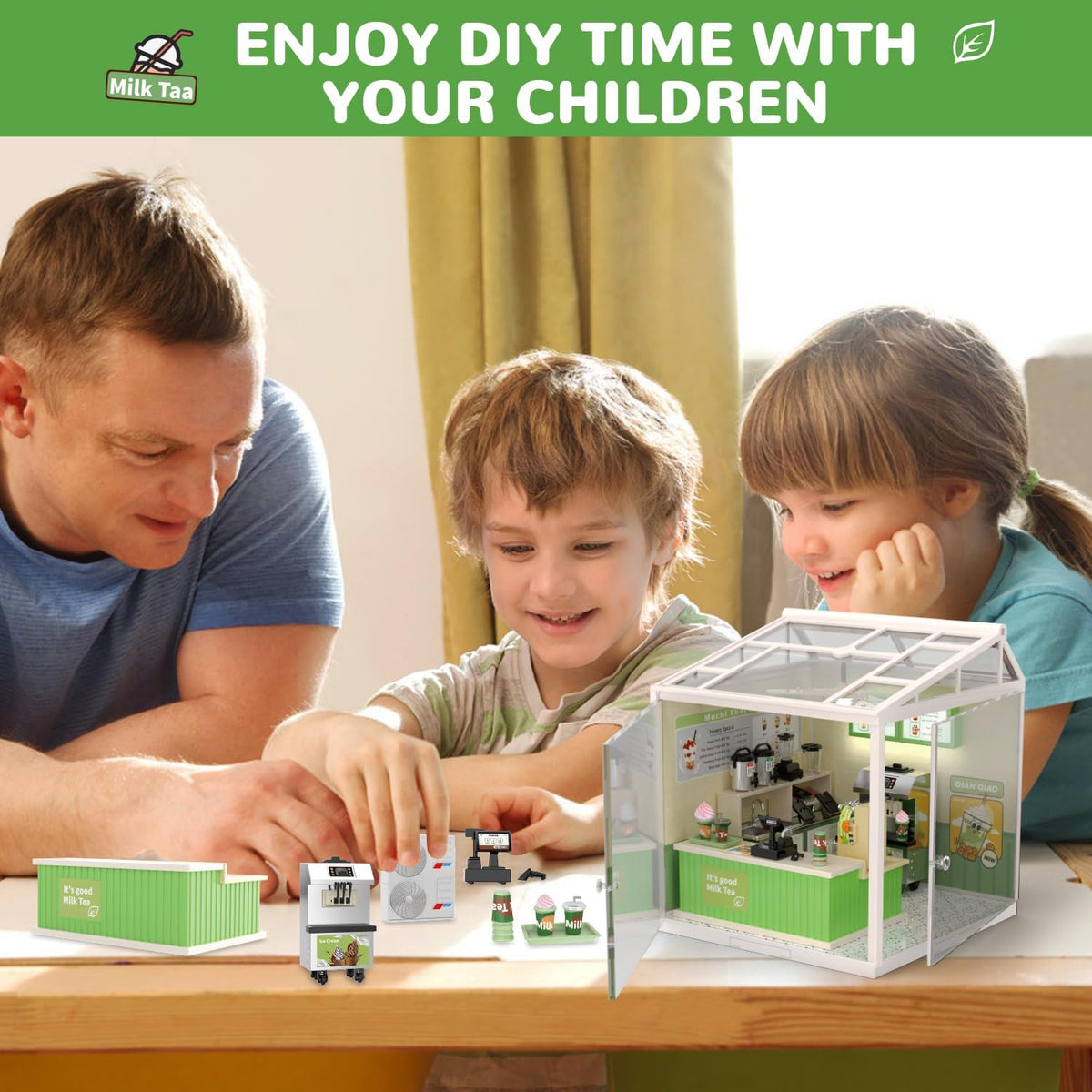 116Pcs DIY Miniature Milk Tea Shop For Kids