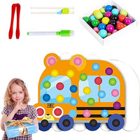 Wooden Car Pincer Bead Game For Toddlers