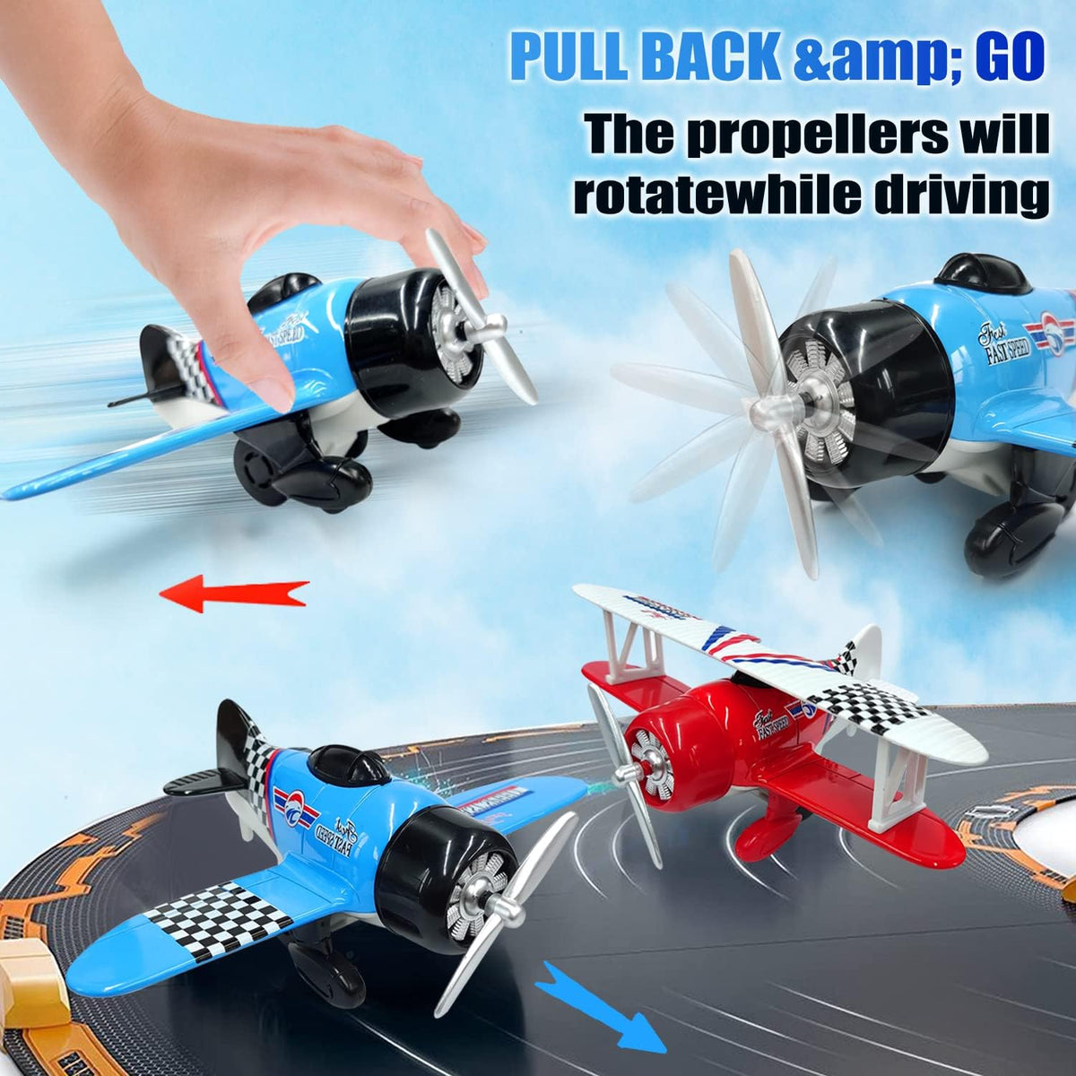 1Pc Diecast Pullback Combat Airplane Model - Assortment