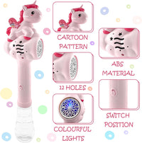 Electric Rainbow Horse Colorful Bubble Stick With Lights