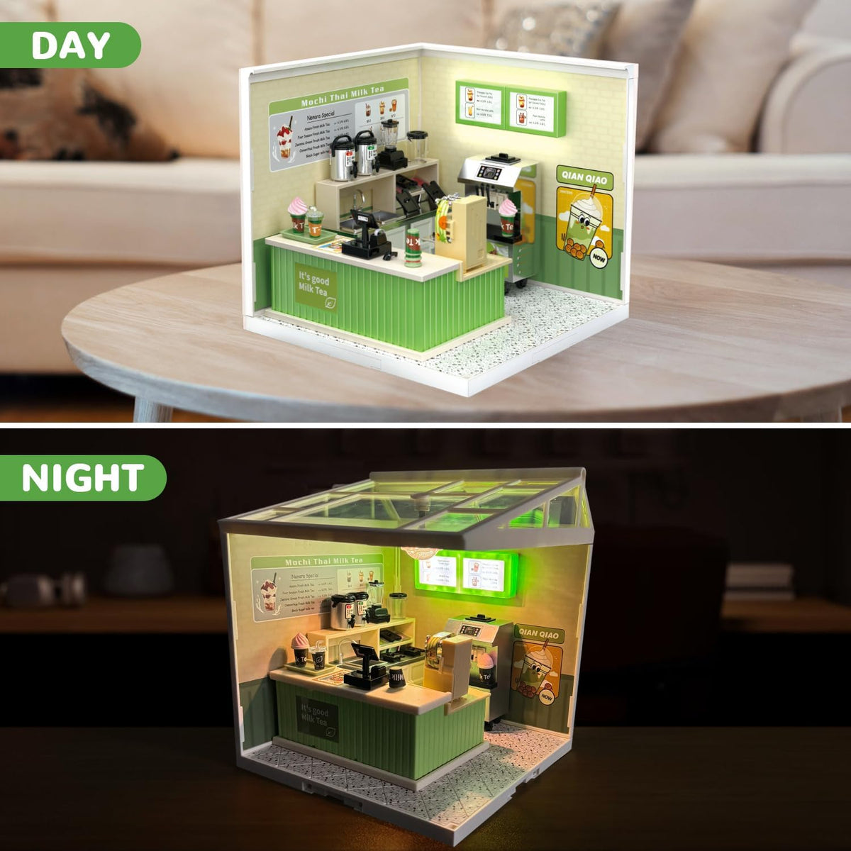 116Pcs DIY Miniature Milk Tea Shop For Kids
