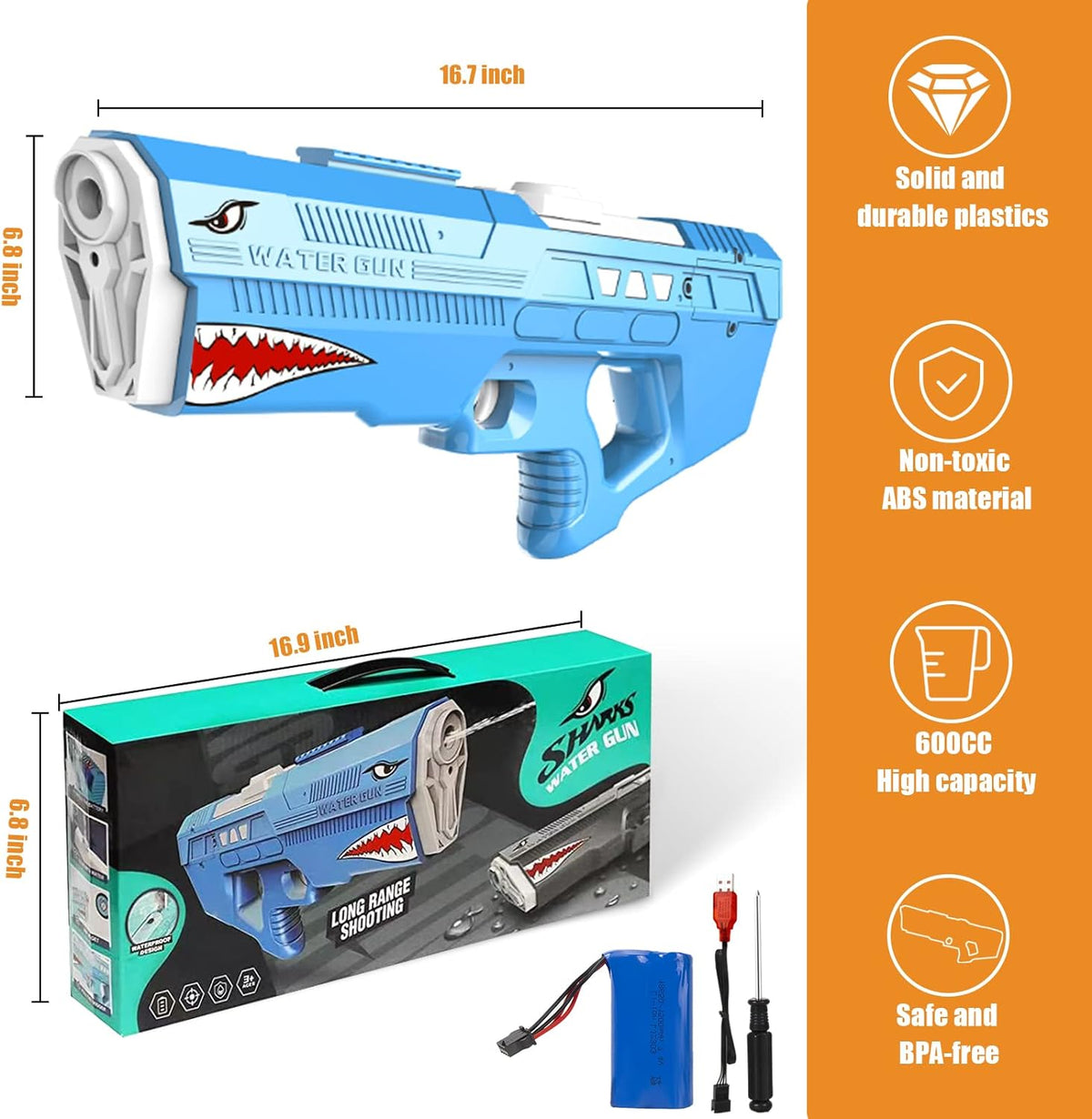 Electric Shark Water Shooting Gun