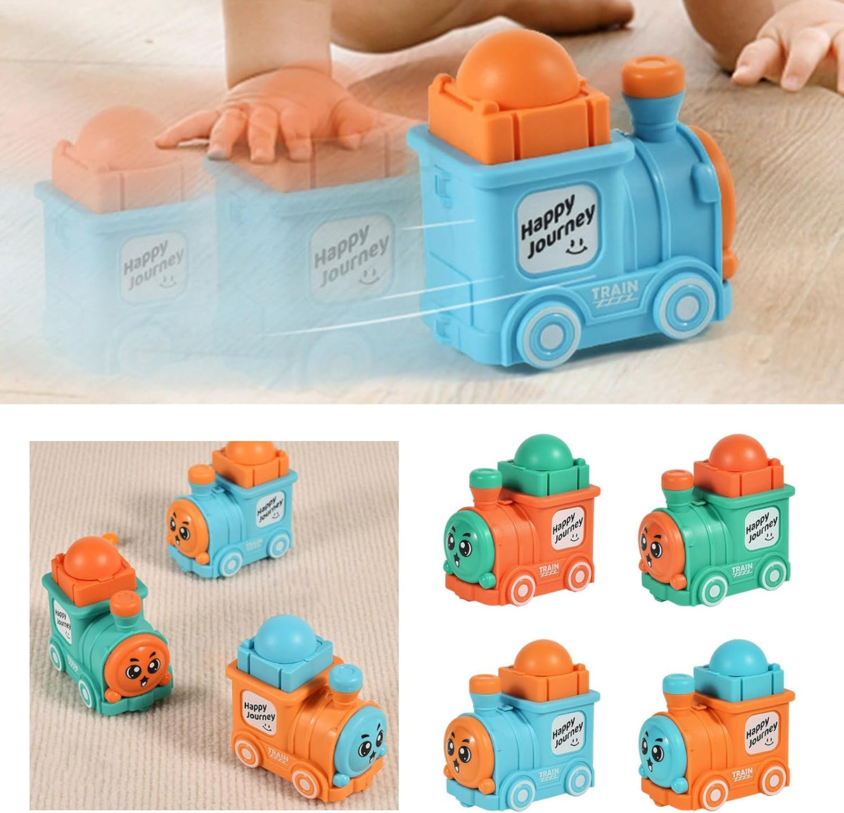 Press & Go Cartoon Mini Train - 1Pc
