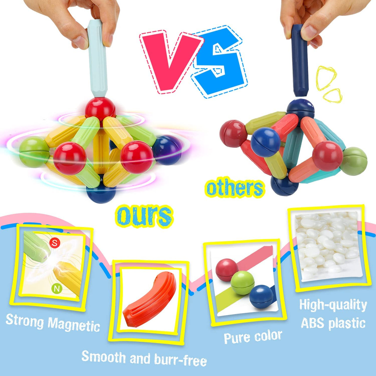 56 Pcs Magnetic Sticks Blocks