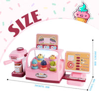 28Pcs Pretend Play Ice-Cream Shop With Coffee Maker