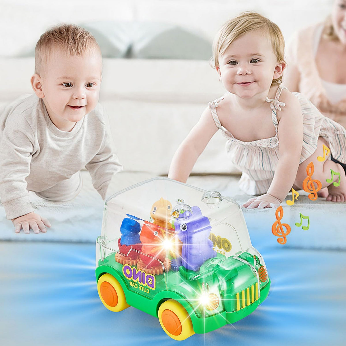 Electric Universal Dinosaur Gear Bus With Light & Music