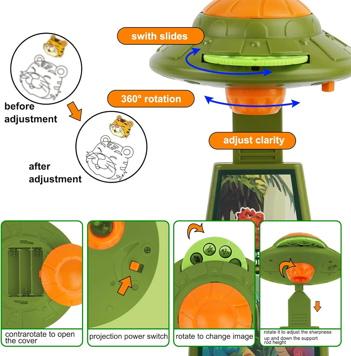 DIY Creative Dinosaur Projection & Puzzle Board With Storage Box