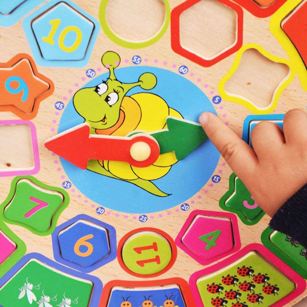 Wooden Montessori Shape Sorter Clock