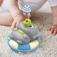 Cute Elephant Musical Ball Blowing Toy With Lights