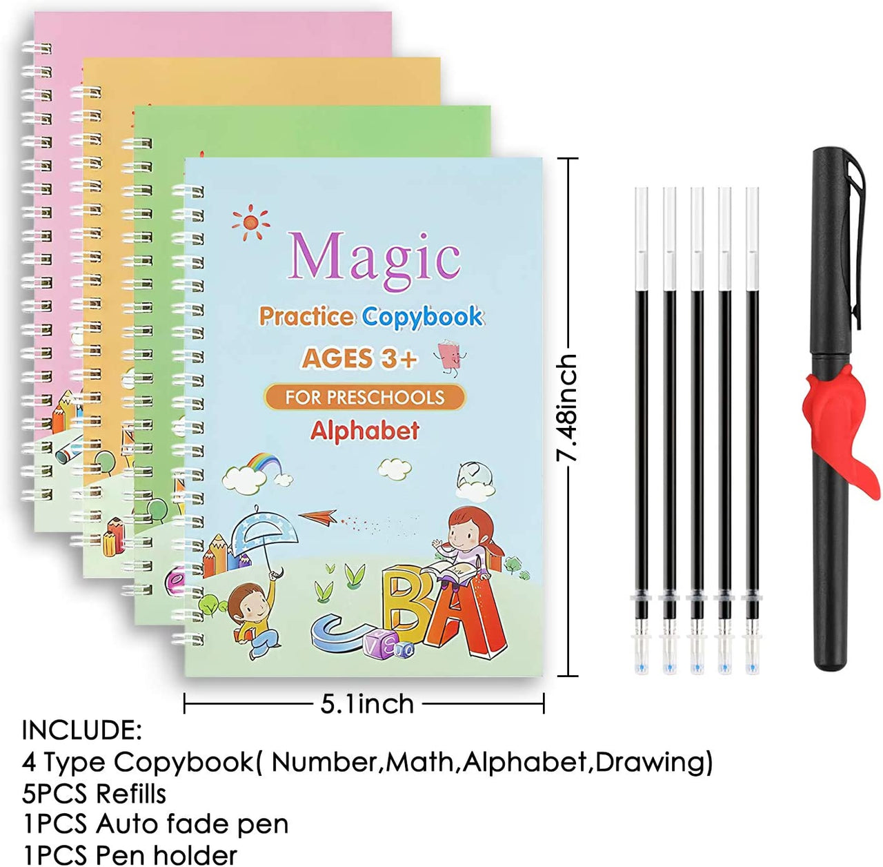 Magic Practice Notebooks for PreSchool - Pack of 4