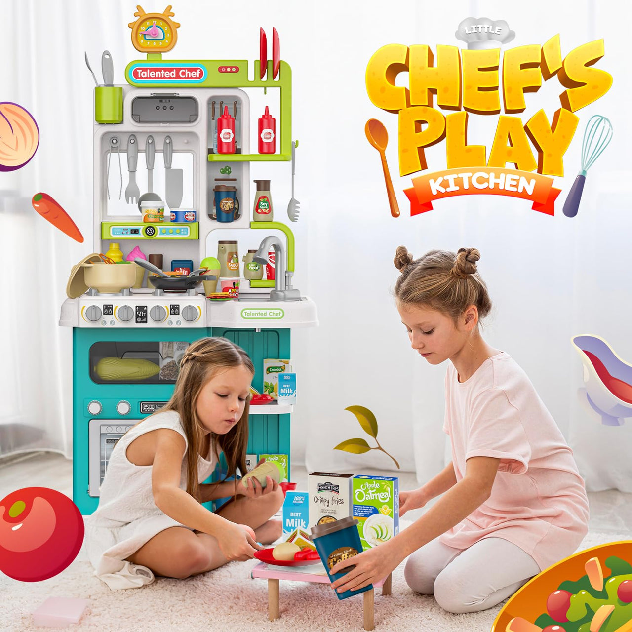 95Pcs Kids Pretend Home Chef Kitchen Set