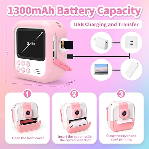 Kids Cute Bunny Instant Print Camera