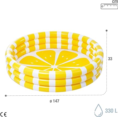 INTEX Lemon Themed Kids Swimming Pool 58"x12"