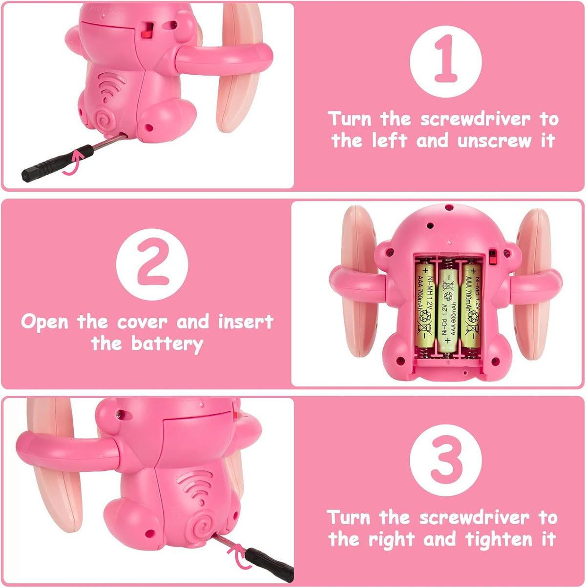 Electric Tumbling Monkey With Light & Music - Pink