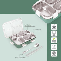 Stainless Steel Lunch Box With Spoon & Chopsticks