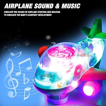 Electric Transparent Gear Air-plane Toy