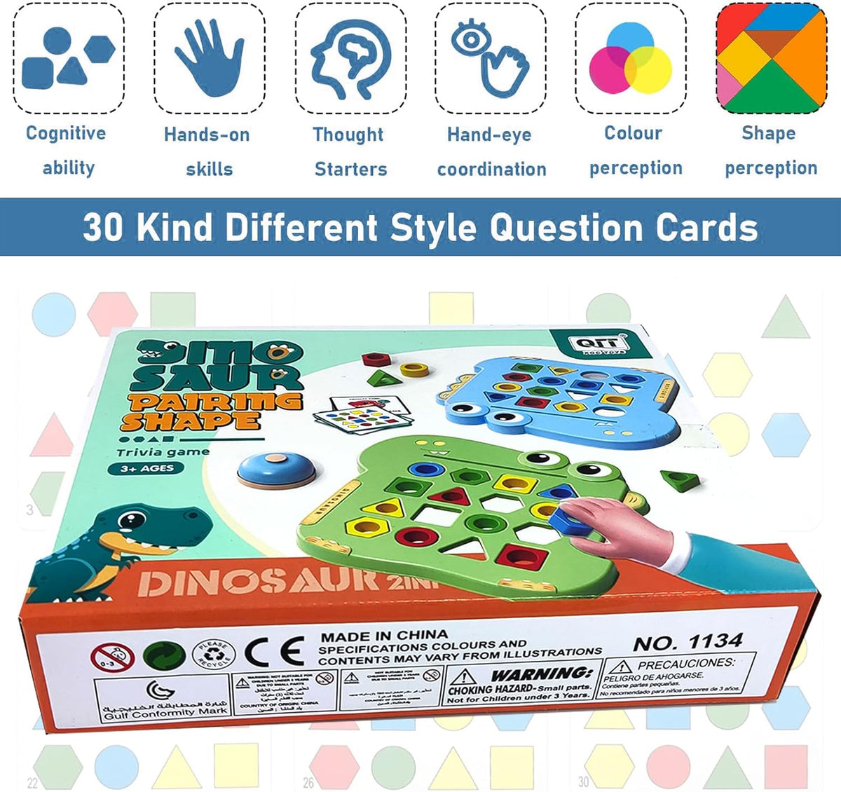 Dinosaur Pairing Shape Puzzle Game