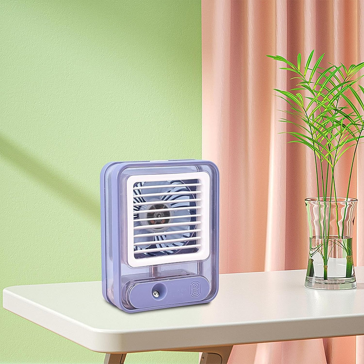 Transparent Spray & Light Air Conditioning Table Fan