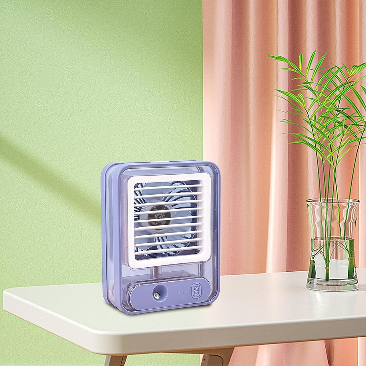 Transparent Spray & Light Air Conditioning Table Fan