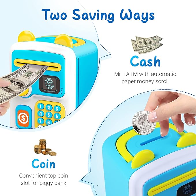 Electronic Face Recognition & Password Unlock Piggy Bank