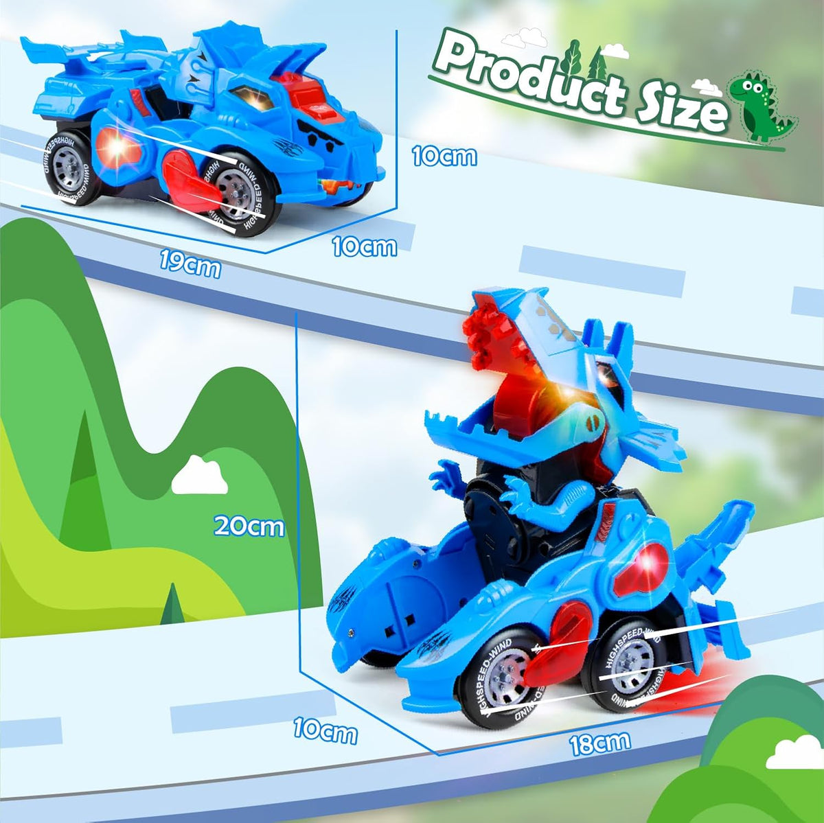 Electric Dinosaur Deformation Variant Car With Lights