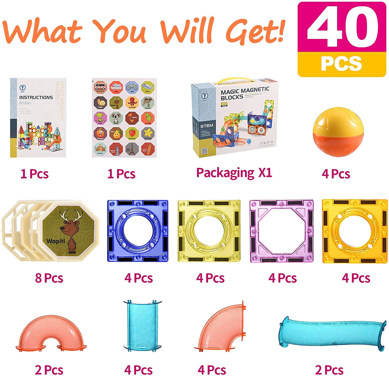 Magic Magnetic Blocks - 40Pcs