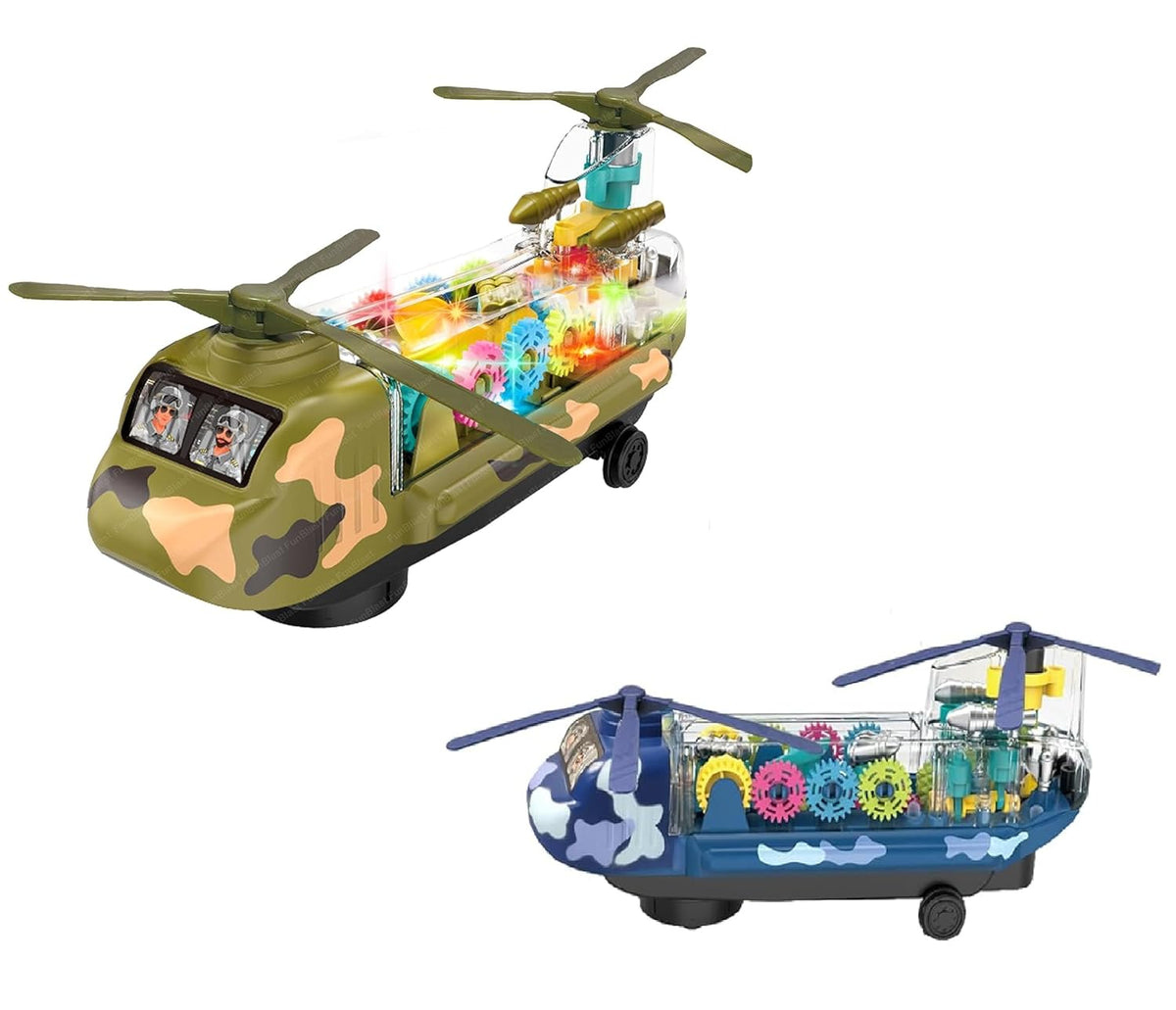 Musical Gear Transparent Helicopter With Lights