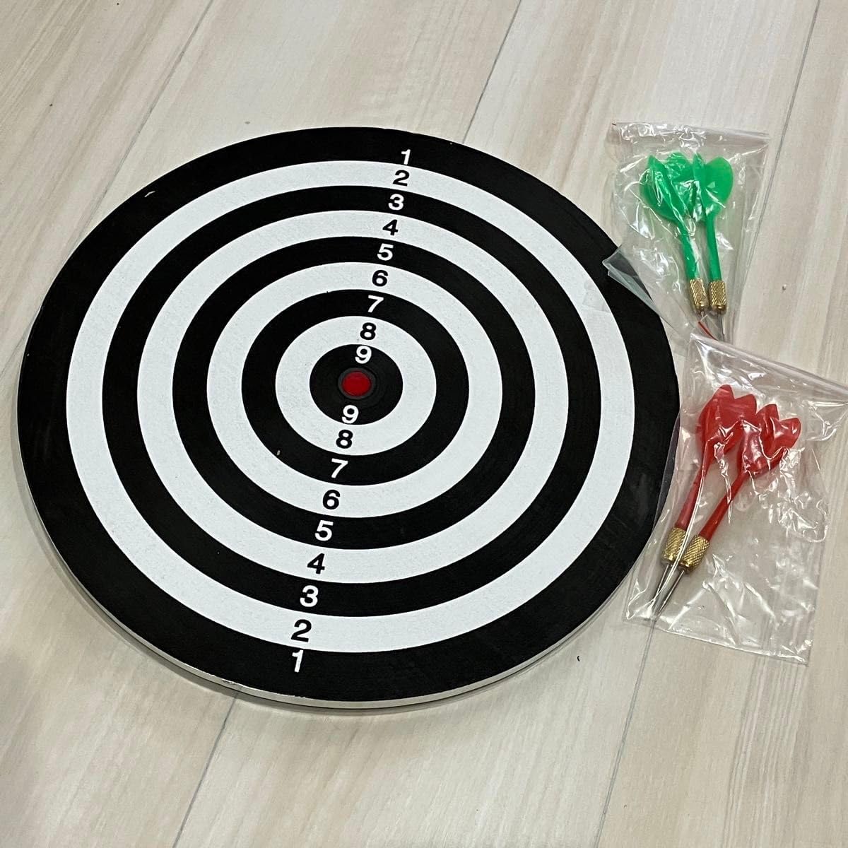 15" Professional & Leisure Double-Sided Dart Board - 6 Steel Tip Darts