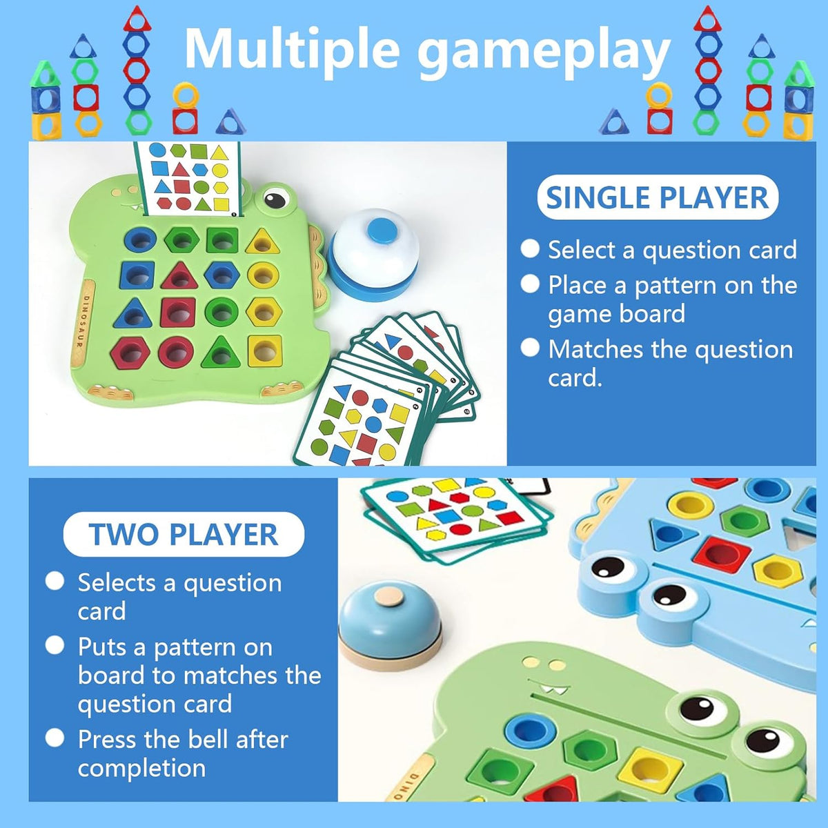Dinosaur Pairing Shape Puzzle Game