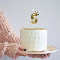 Number 5 Crown Designed Birthday Candle
