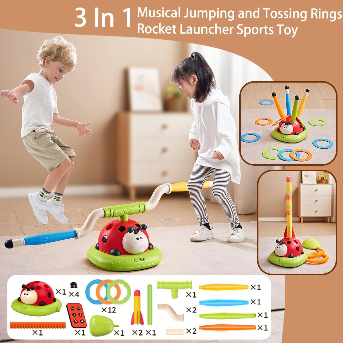 3in1 Multi-function RC Ladybug Exercise & Games Set