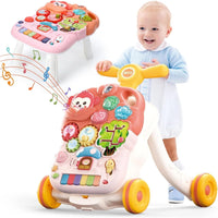 2in1 Baby Musical Walker & Activity Table - Red