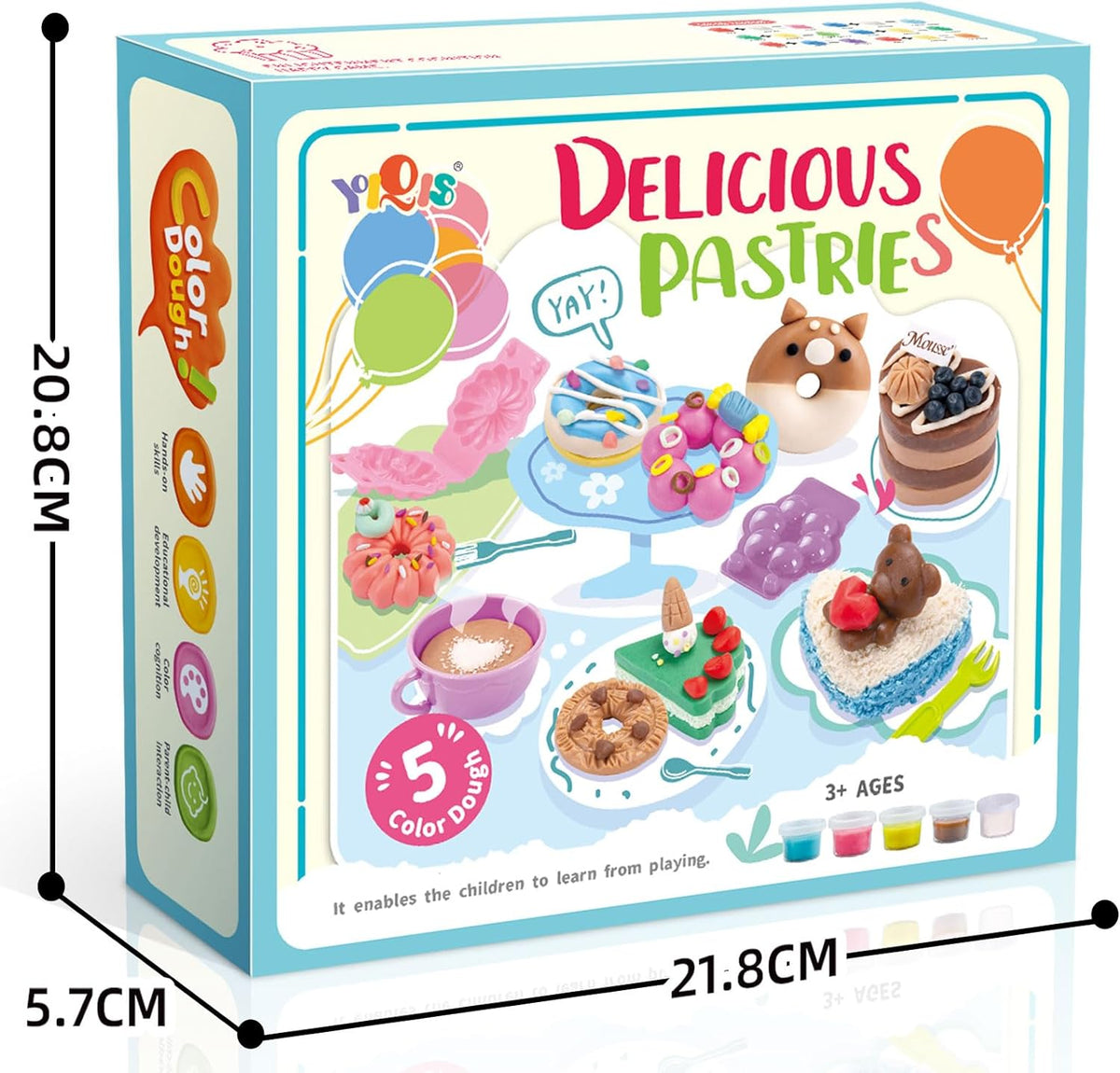 Delicious Pastries Colorful Dough Play Set With Molds
