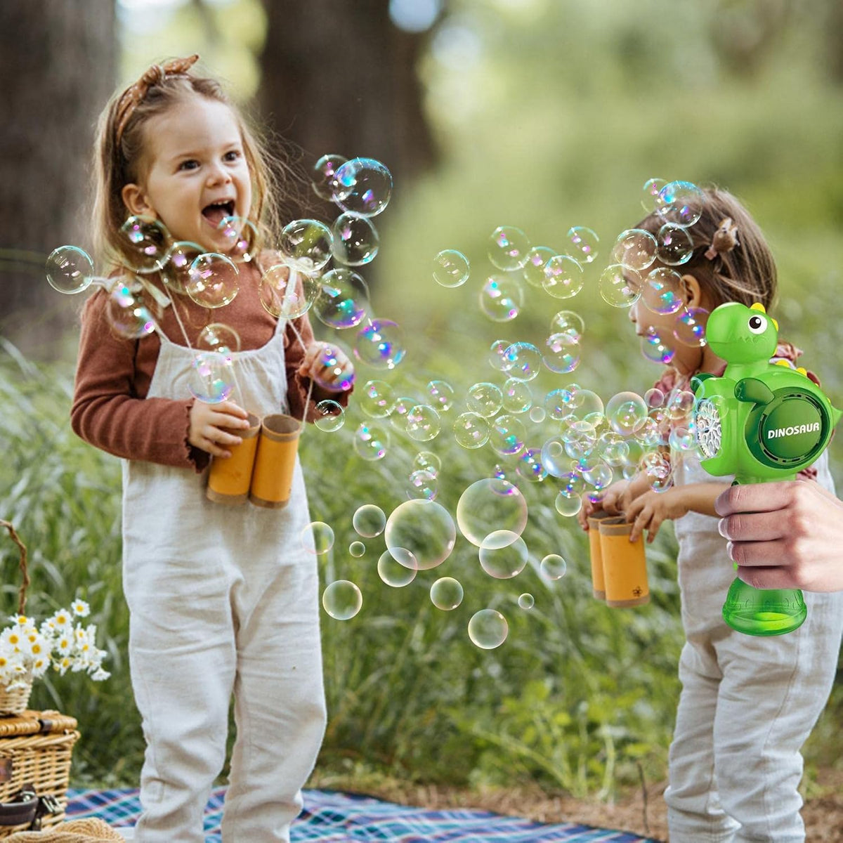 Battery Operated Dinosaur Colorful Bubble Wand