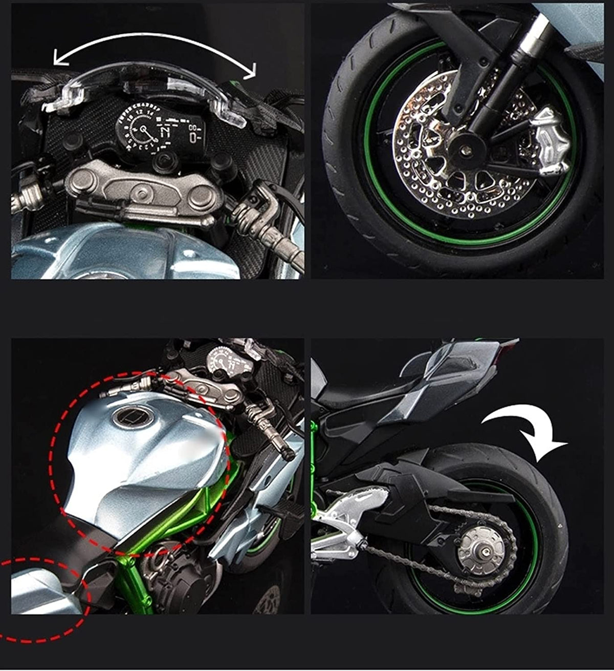 1:12 Diecast Metal Kawasaki Ninja H2R