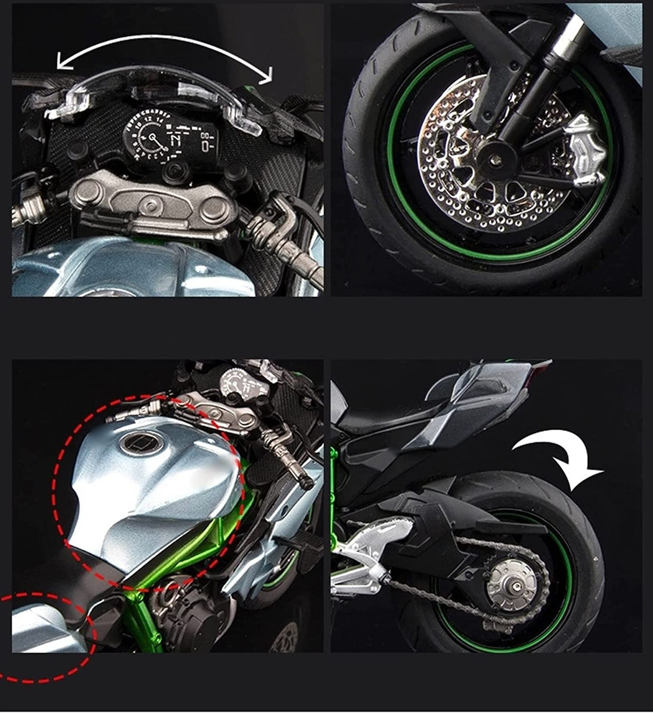 1:12 Diecast Metal Kawasaki Ninja H2R
