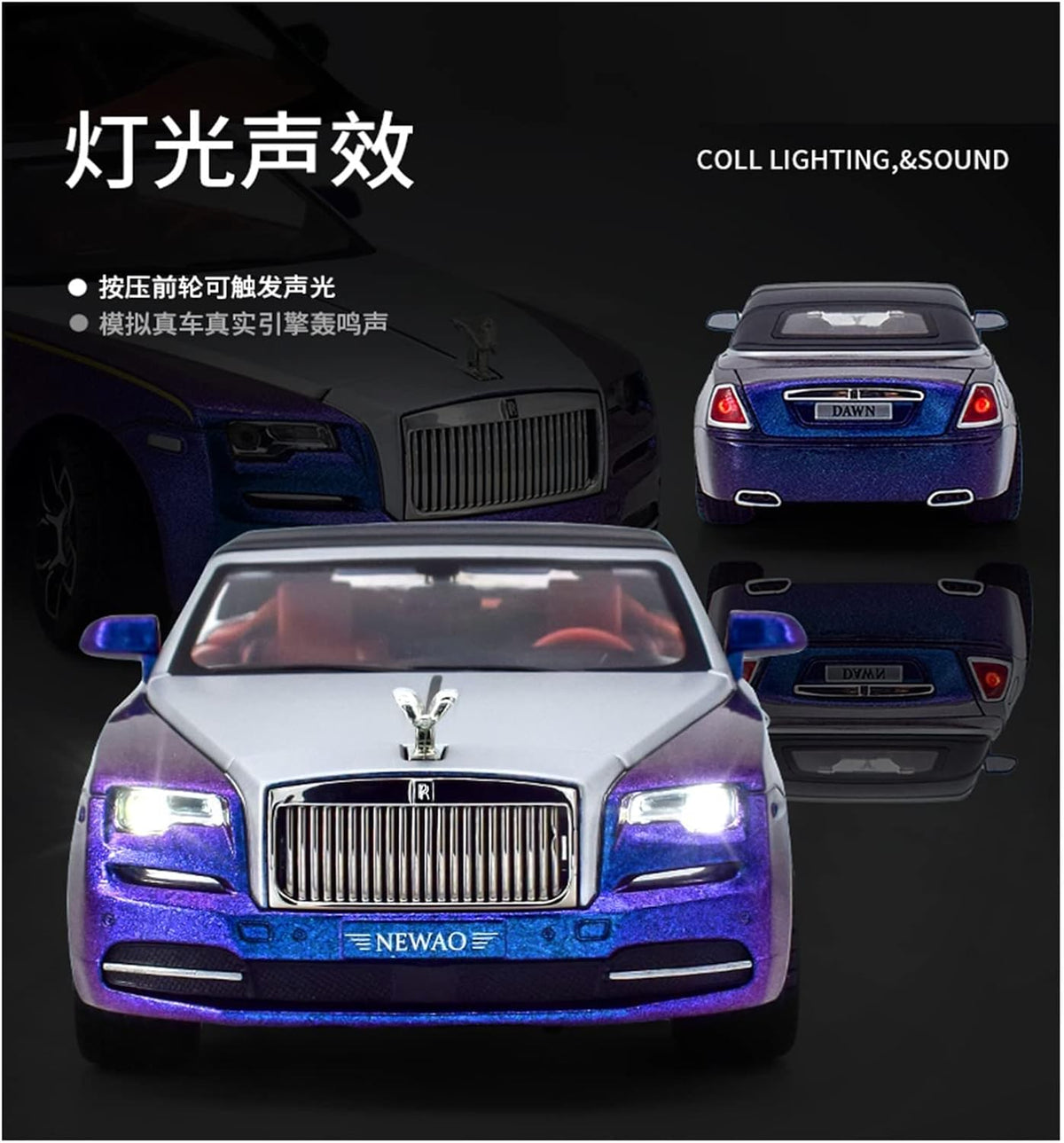 1:24 Diecast Rolls Royce Dawn With Light & Sound