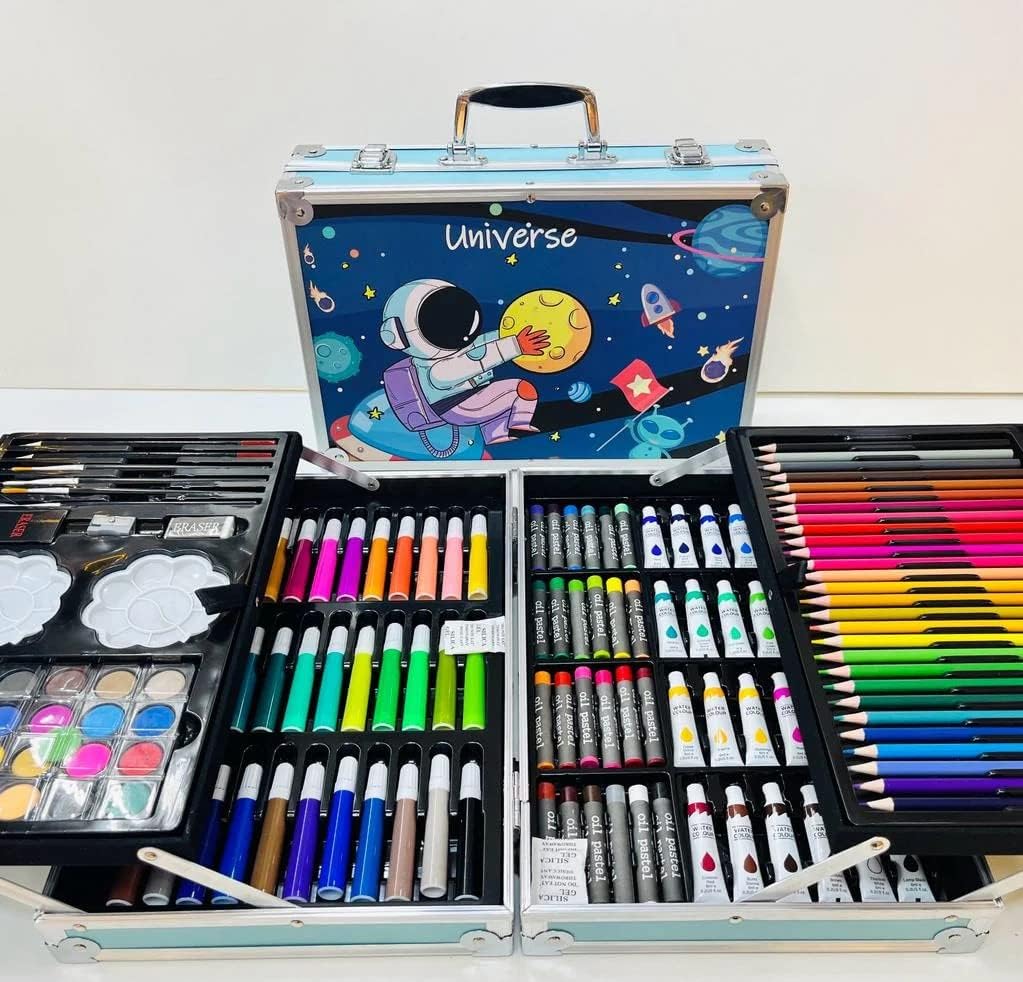 145Pcs Premium Space Themed Kids Painting Kit Briefcase