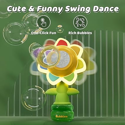 Electric Swing Seven-Color Flower Bubble Machine