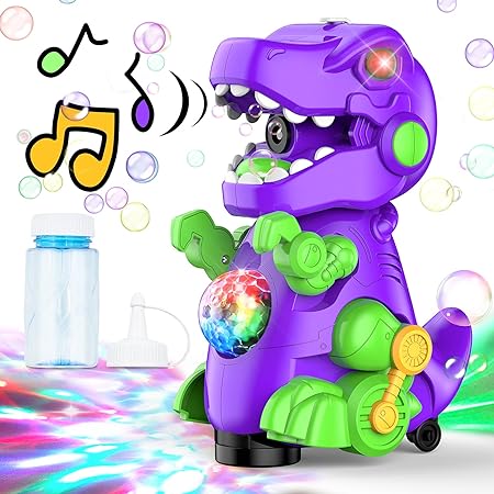 Electric Dinosaur Colorful Bubble Machine With Music
