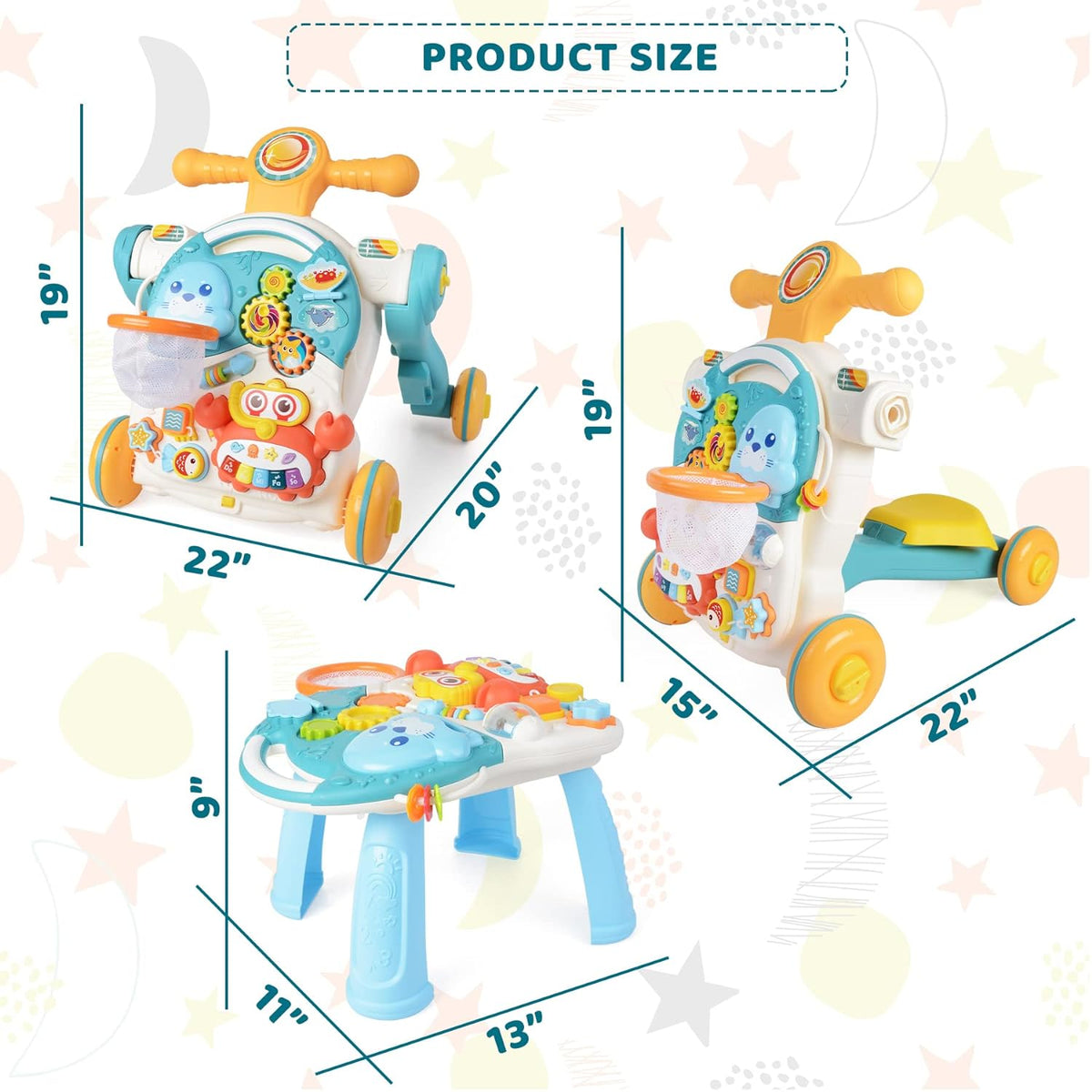 4in1 Multi-functional Baby Musical Walker - Green