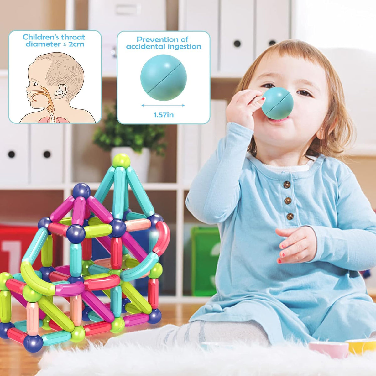 58Pcs Magnetic Building Block With Storage Bag