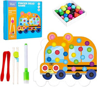 Wooden Car Pincer Bead Game For Toddlers