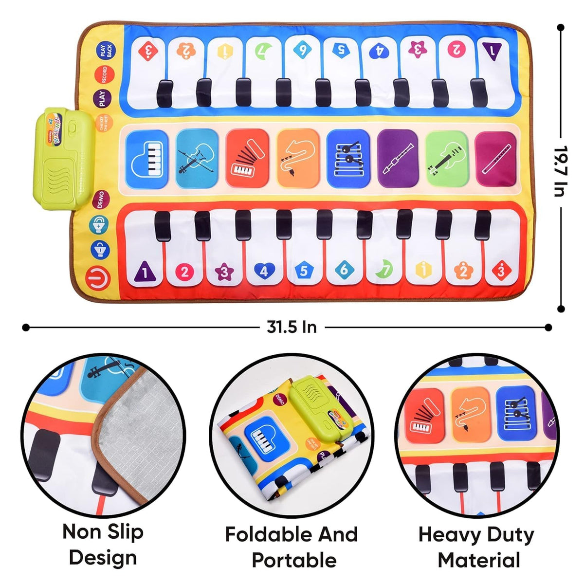 28 Keys Kids Musical Piano Play-Mat (80x50cm)