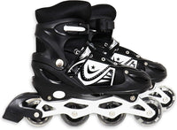 8* Inches Children's Four Wheel Roller Skating Shoes - Black