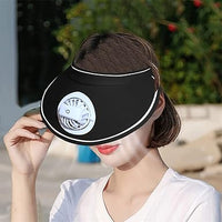 Rechargeable Rotating Fan Hat With Light