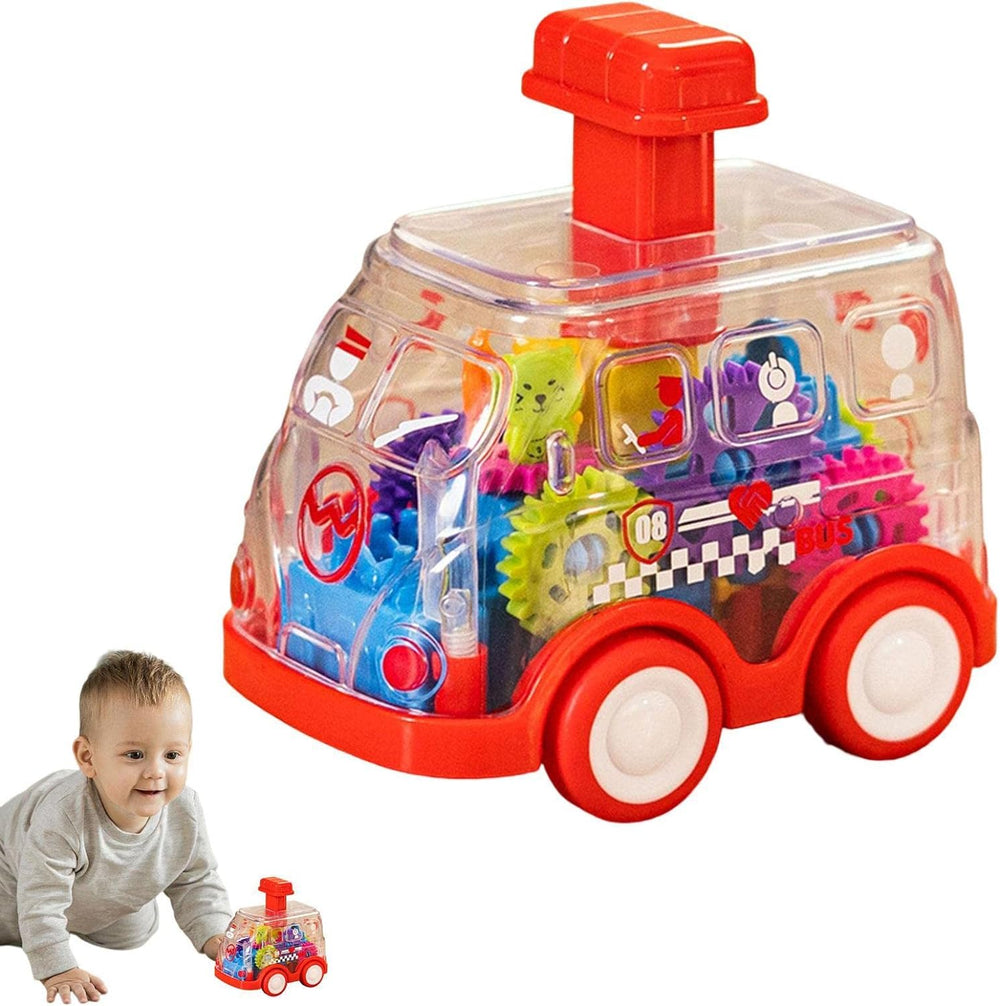 Cute Transparent Body Push & Go Gear Bus